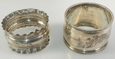 Lot 617 - A George V hallmarked silver napkin ring,...
