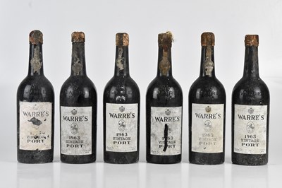 Lot 2445 - PORT; six bottles of Warre's 1963 Vintage Port...
