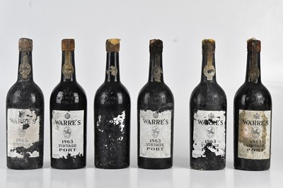 Lot 2448 - PORT; six bottles of Warre's 1963 Vintage Port...