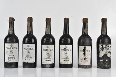 Lot 2449 - PORT; six bottles of Warre's 1963 Vintage Port...