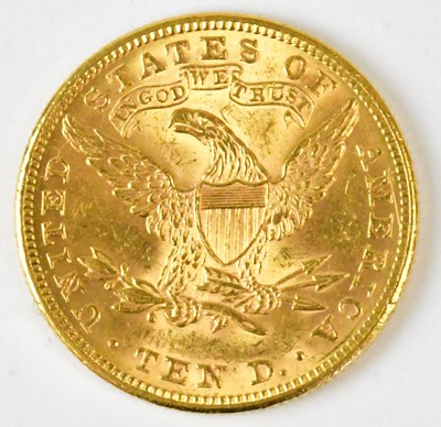 Lot 815 - A United States gold ten dollar coin, 1893.