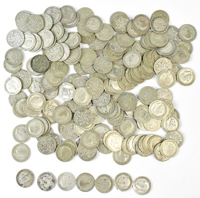 Lot 801 - Seven George V pre-1920 silver sixpences,...