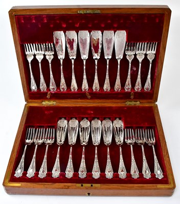 Lot 672 - A cased set of twelve ornate silver-plated...