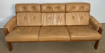 Lot 773 - EKORNES; an 'Amigo' four piece tan leather and...