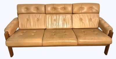 Lot 773 - EKORNES; an 'Amigo' four piece tan leather and...