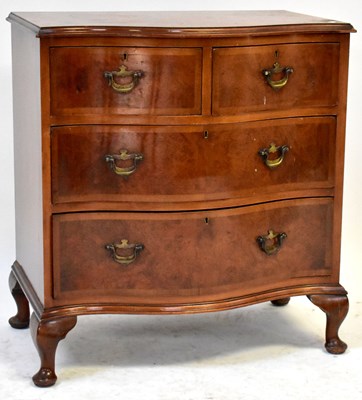 Lot 143 - A reproduction burr walnut crossbanded...