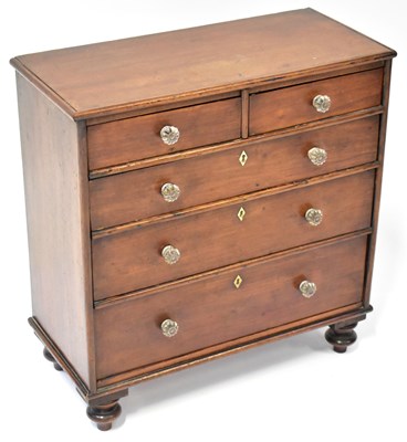 Lot 523 - A small mahogany tabletop chest of two short...