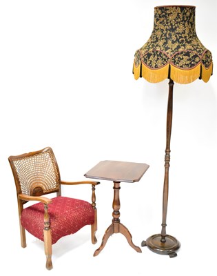 Lot 173 - A small walnut square-topped tilt-top...