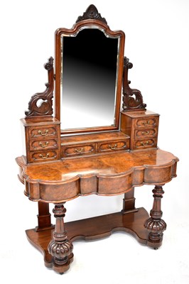 Lot 146 - A Victorian burr walnut Duchess dressing table,...