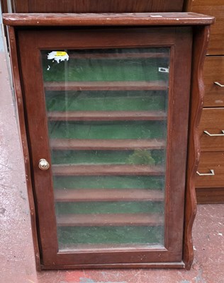 Lot 33 - A modern stained pine wall-hanging display...