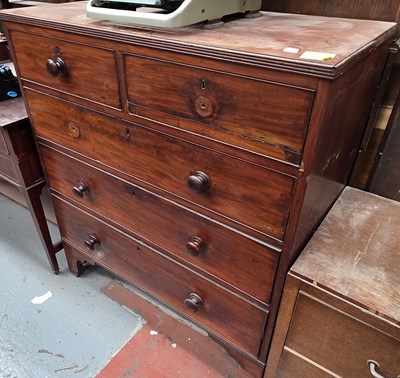 Lot 46 - A Victorian walnut chest of two short over...