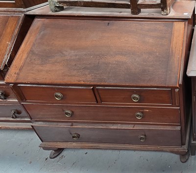 Lot 60 - An Edwardian mahogany bureau, the fall-front...