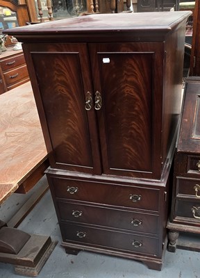 Lot 63 - A reproduction mahogany drinks cabinet, the...