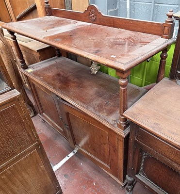 Lot 64 - A Victorian mahogany buffet with two open...