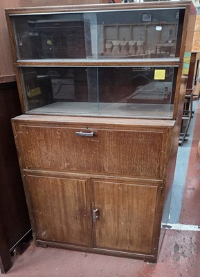 Lot 65 - MINTY; an early 20th century retro oak bureau...