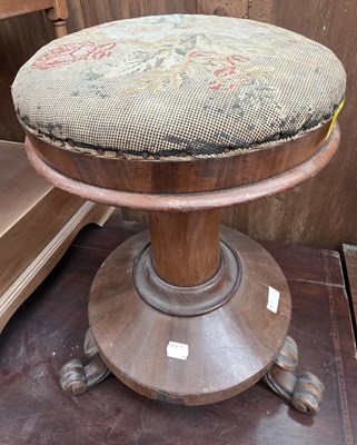 Lot 78 - A Victorian mahogany circular adjustable piano...