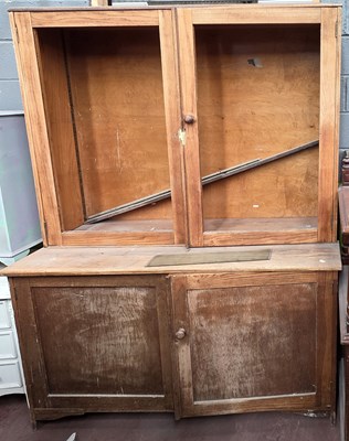 Lot 89 - A vintage oak school-style cabinet for...