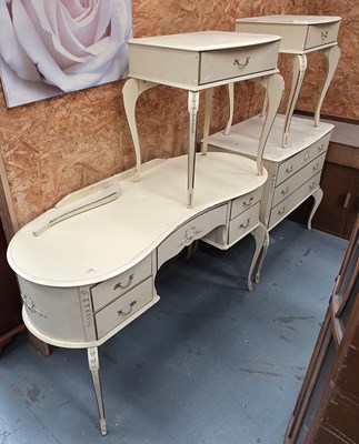 Lot 106 - A five-piece cream painted gilt-heightened...