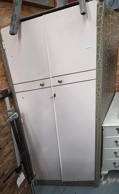 Lot 109 - A retro two-door wardrobe, 185 x 77 x 48cm....