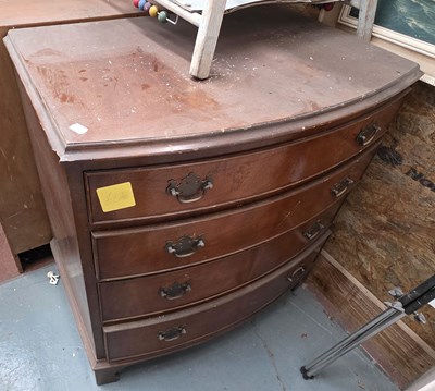 Lot 111 - A reproduction mahogany bow-fronted chest of...