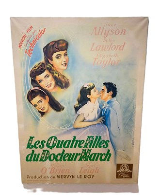 Lot 402 - A large canvas mounted French film poster,...