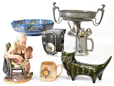 Lot 516 - A mixed lot including a twin handled pewter...