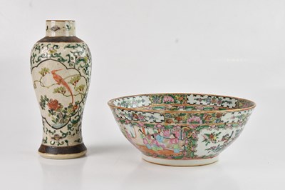 Lot 1046 - A 19th century Chinese Canton footed bowl,...