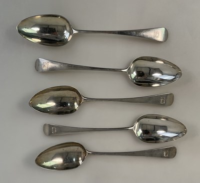 Lot 567 - GEORGE WINTLE; five George III hallmarked...