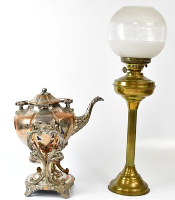 Lot 665 - A silver-plated spirit kettle on stand, height...