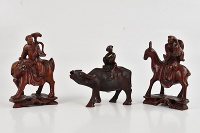 Lot 1109 - Three mid 20th century Japanese carved...