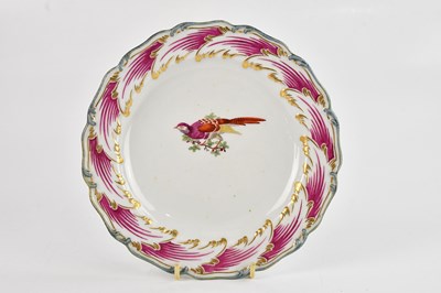 Lot 1301 - CHELSEA; an 18th century porcelain plate...