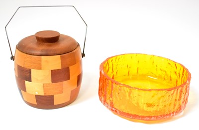 Lot 310 - A Whitefriars style bark effect orange glass...