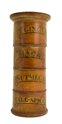 Lot 527 - A 19th century turned sycamore wood spice...