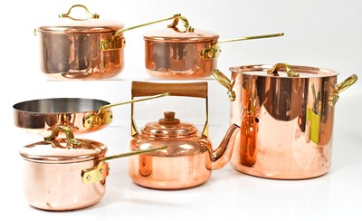 Lot 667 - CASTLE COPPER; a collection of copper pans...