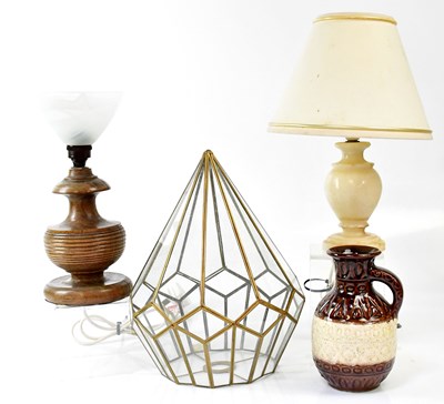 Lot 198 - A contemporary three-branch uplit electrolier,...