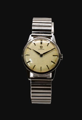 Lot 710 - OMEGA; a gentleman’s vintage stainless steel...