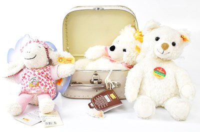 Lot 487 - STEIFF; three soft toys comprising a baby lamb...