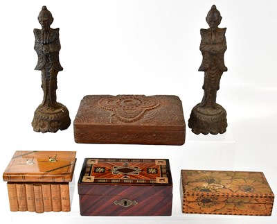 Lot 528 - A collection of various wooden boxes,...