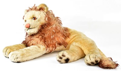 Lot 490 - STEIFF; a vintage toy lion 'Leo' with plush...