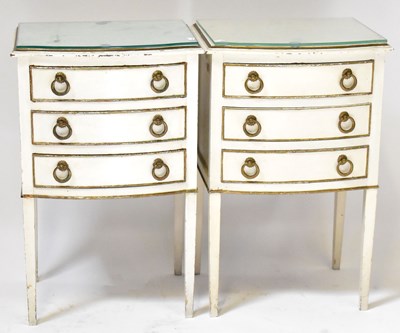 Lot 149 - A pair of French Empire style bedside...