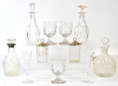 Lot 313 - Six various 19th century glass rummers,...