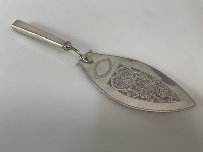 Lot 603 - R JENKINS; a George III silver serving trowel,...