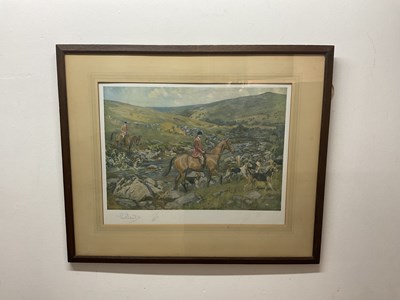 Lot 408 - LIONEL EDWARDS; pencil signed print, 'Hunting...