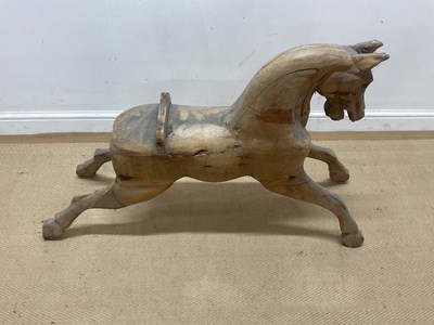 Lot 182 - A rocking horse carcass, the top part of a...