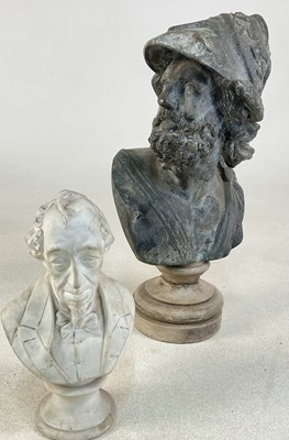 Lot 23 - Two busts, comprising a cast Greek warrior on...