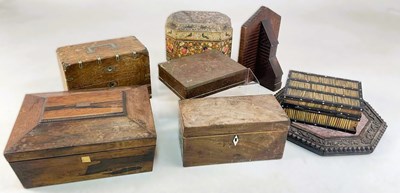 Lot 111 - A collection of wooden and porcupine quill...