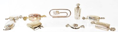 Lot 705 - Seven silver pill boxes in the form of sweets,...