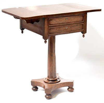 Lot 164 - A Regency rosewood work table of two drawers...