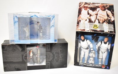 Lot 469 - STAR WARS; three boxed figure groups,...