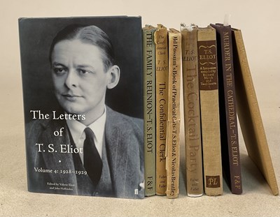 Lot 492 - T S ELIOT; a small quantity of books, to...